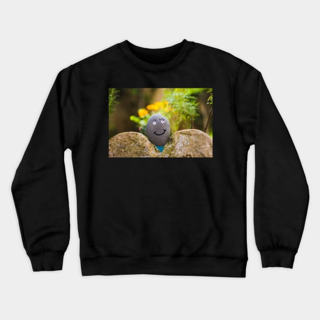 smiley face pebble rock Crewneck Sweatshirt by Jkinkwell